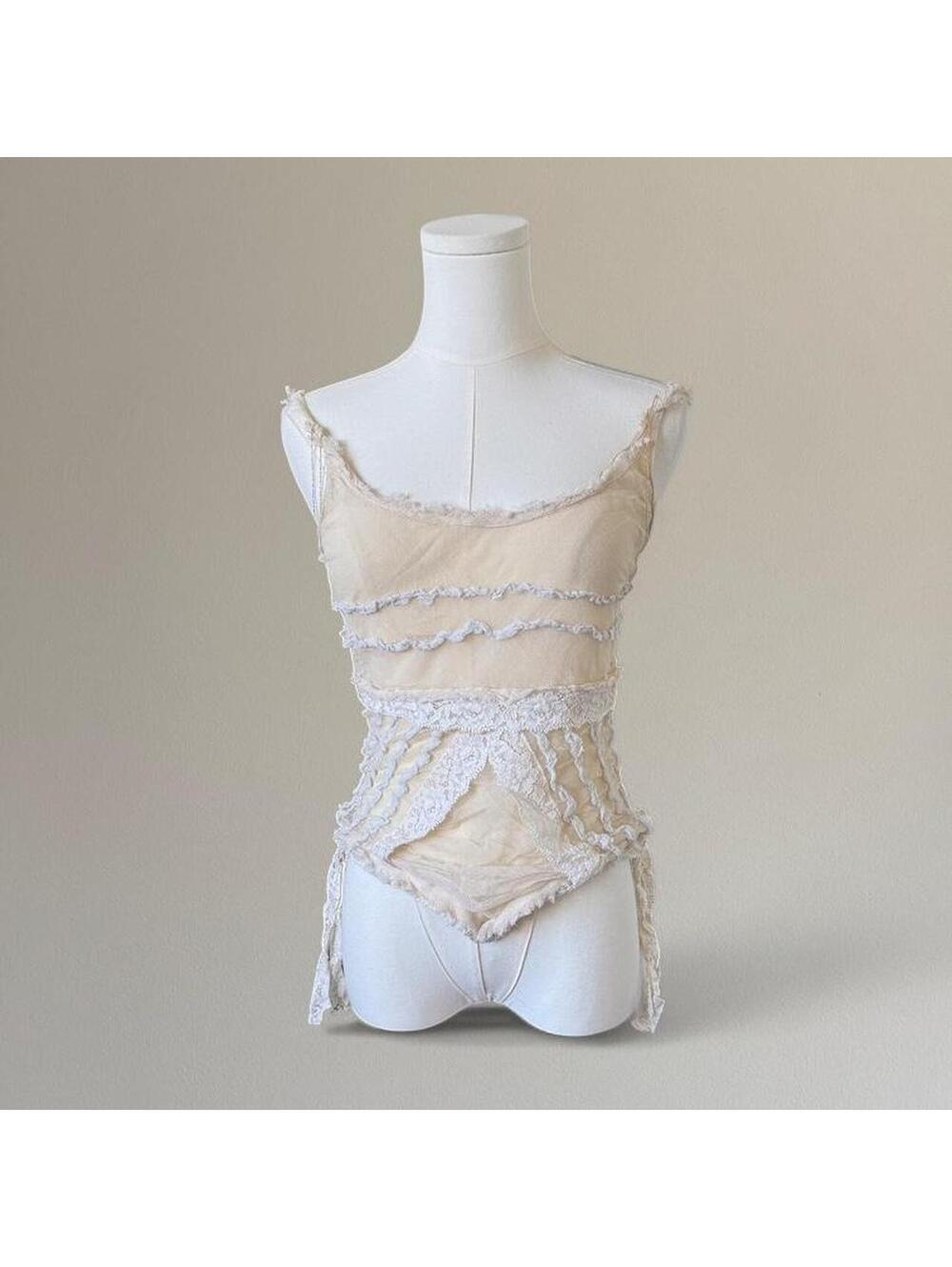 90s Italian Roberta Scarpa sheer mesh tank top S/M RARE